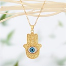 European CrossBorder Sold Jewelry Retro Fashion Fatima Hand Devil Eye Necklace Turkish Eye Pendant Clavicle Chainpicture7