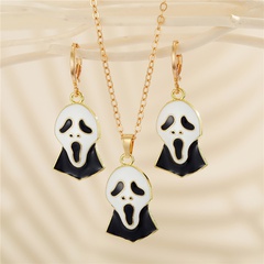 kreative lustige Halloween Geistergesicht Ohrringe Halskette