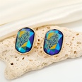 Shuo Europe and America Cross Border Ornament Bohemian Vintage Oval Resin Earrings Irregular Natural Stone Imitated Stud Earringspicture13