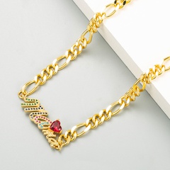 European and American style personality exaggerated Mama letters gold-plated zircon clavicle chain