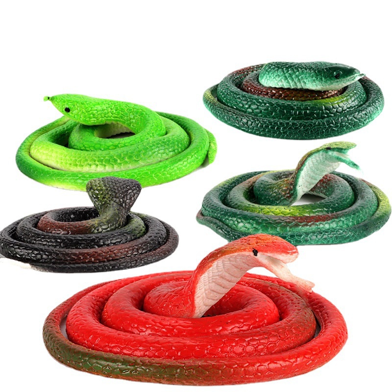 Simulation Gummischlange Simulation Rundkopf Kobra Simulation Schlangenspielzeug Weiche Gummischlange