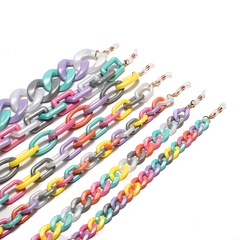 fashion mixed acrylic pearl luster mixed color concave shape mask chain eyeglass chain