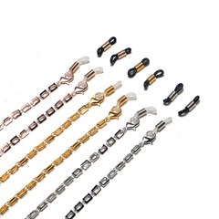 Fashion Simple Handmade Color Preserving Copper Rectangular Glasses Chain Mask Chain