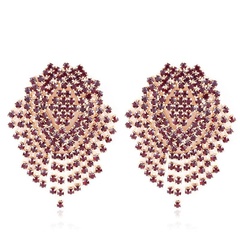 European and American style exaggerated geometric full diamond earrings