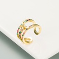 Persnlichkeit offener Ring weiblich kupferplattiert echtes Gold Farbe mikroeingelegter Zirkonpicture14