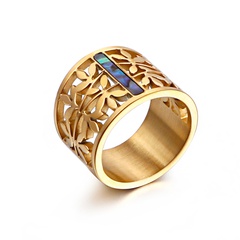 European and American fashion popular stainless steel hollow ring plating 18K