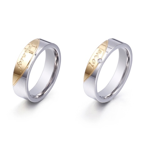 Europäische und amerikanische grenz überschreitende Mode Titan Stahl Ring für immer Liebe Edelstahl Paar Ring Schmuck's discount tags