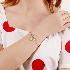 Korean heart-shaped bracelet cute footprints new simple necklace bracelet set