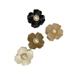 Korean resin flower catch clip pearl medium back head hair catch wholesale