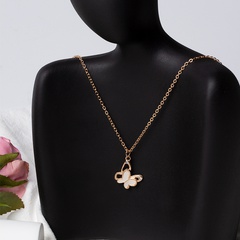 fashion acrylic butterfly pendent alloy necklace