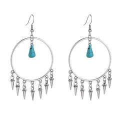 European and American Hot Fashionable and All-Match Accessories Personality Geometry Long Fringe Earrings Factory Direct Sales Metal Earrings Female