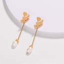 gold leaf earrings natural handwound freshwater pearl earringspicture15