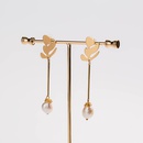 gold leaf earrings natural handwound freshwater pearl earringspicture16