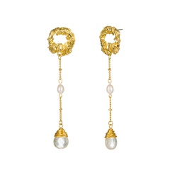 Fashion jewelry tassel earrings special-shaped natural pearl natural stone earrings