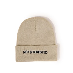 Beige Hat for Women All-Match Fashion Warm Knitted Hat Autumn and Winter New Korean Style Fashion Simple Casual Wool Hat Men