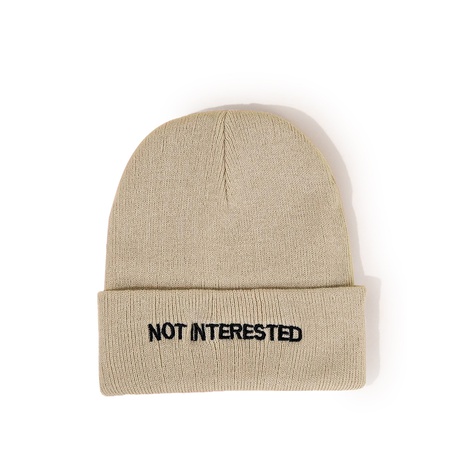Beige hat trendy warm knitted hat autumn and winter new fashion Korean simple casual woolen hat NHTQ459782's discount tags