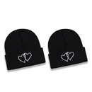 Korean version warm hat trend embroidery double love knitted hat coldproof autumn and winter new woolen hatpicture9