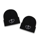 Korean version warm hat trend embroidery double love knitted hat coldproof autumn and winter new woolen hatpicture10