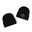 Korean version warm hat trend embroidery double love knitted hat coldproof autumn and winter new woolen hatpicture11