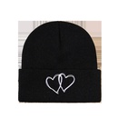 Korean version warm hat trend embroidery double love knitted hat coldproof autumn and winter new woolen hatpicture12