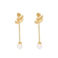 gold leaf earrings natural handwound freshwater pearl earringspicture17