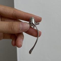 Korean glossy heart-shaped one-piece simple ear clip earrings female