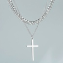 Trendy Design Sense Internet Celebrity Same Style Personality Cross Double Layer Twin Necklace AllMatch Cold Sweater Chain Accessoriespicture9