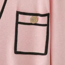 Traje de punto de manga larga de moda Cintura con cordones Crdigan con cuello en V de longitud media Pantalones anchos de dos piezas Mujerpicture15