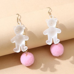 Korean version of small fresh creative sweet wild cute resin bear earrings