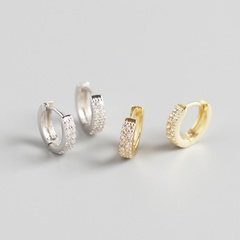YHE0164 heißer Verkauf S925 Sterlingsilber zweireihige Diamantohrschnalle einfache silberne Ohrringe