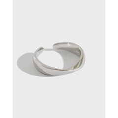 Jt267 Japanese and Korean S925 Sterling Silver Ring Mobius Twisted Female Ring Open Silver Ring Couple Silver Jewelry