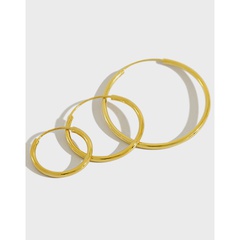 Et190 Korean Silver Jewelry S925 Sterling Silver Minimalist Personality Gold Circle Ring Earrings for Women Earrings Earrings