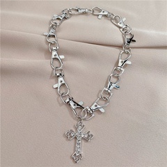retro personality punk cross fashion hip-hop pearl clavicle chain necklace