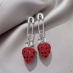 new heart peach heart pendant earrings gender pin earrings simple Korean version of the net red earrings