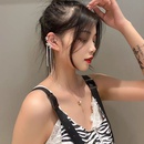Korean version of long pierced earrings bird small animal geometric womens inlaid chain earringspicture11