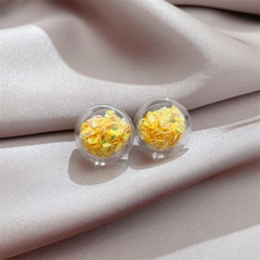 Korean Fashion Small Personality Small Earrings Acrylic Fashion Sequins Sen Simple Earrings