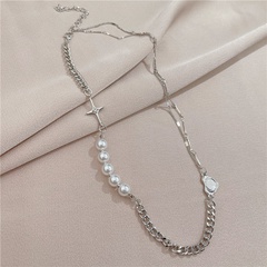 Tongfang Jewelry Modetrend Viya Douyin Gleiche neue Produkte Kurze Halskette Nähte Schlüsselbein Halskette Herzförmige Frauen Europa und Amerika