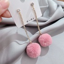 Tongfang Ornament Korean Style New Simple Retro Autumn and Winter Graceful and Fashionable round Mink Hair EyeCatching Long Earringspicture11