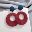 Tongfang Jewelry Earrings Korean Autumn and Winter Simplicity Vintage Plush Fabric Ring Earrings Temperament Wild Sweet Earringspicture8