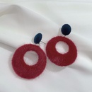 Tongfang Jewelry Earrings Korean Autumn and Winter Simplicity Vintage Plush Fabric Ring Earrings Temperament Wild Sweet Earringspicture11