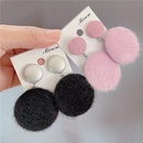 Tongfang Ornament Korean Style New Simple Retro Autumn and Winter Graceful and Fashionable round Mink Fur Exaggerated Thin Earringspicture12