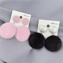 Tongfang Ornament Korean Style New Simple Retro Autumn and Winter Graceful and Fashionable round Mink Fur Exaggerated Thin Earringspicture14