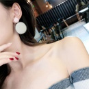 Tongfang Ornament Korean Style New Simple Retro Autumn and Winter Graceful and Fashionable round Mink Fur Exaggerated Thin Earringspicture15