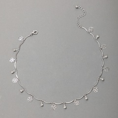 Version coréenne du nouveau collier de fleurs en strass en argent OL vent