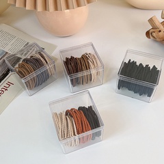 Autumn and winter milk coffee tie hair tie 50 pieces canned storage box basic seamless hair rope head rope rubber band hair accessories