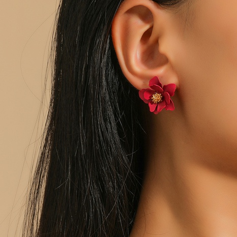 Simple personality creative multi-layer petal flower earrings Korean fashion small daisy earrings's discount tags