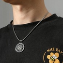 Japan and South Korea simple temperament retro old necklace ancient mysterious pattern sun flower round pendant necklacepicture6