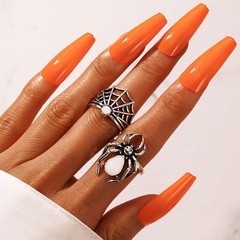 Cross-border new jewelry Gothic punk European and American style spider ring 2-piece Halloween style gift