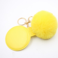 Creative small mirror hair ball bag small pendant keychain girl makeup mirror accessories small pendant event gift