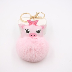 Cute Pig Hair Ball Keychain Europe and America Amazon Pig Plush Bag Accessories Pendant Gift